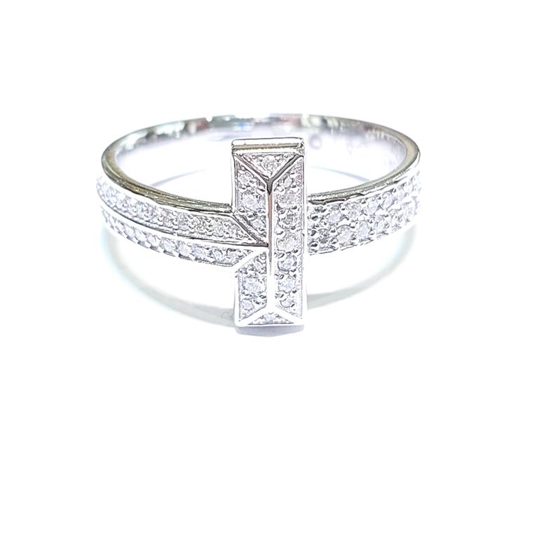 0.46 Карат Бриллиант 18 K Белое Золото Кольцо 6.54 гр