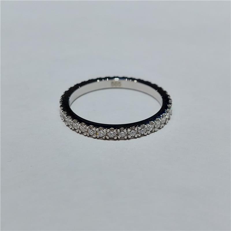 0,66 Карат Бриллиант 14 K Белое Золото Кольцо 2,19 гр