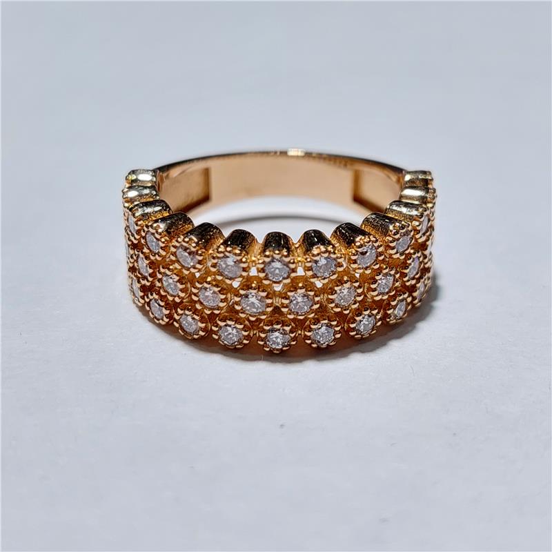 0,98 Карат Бриллиант 14 K Розовое Золото Кольцо 5,90 гр