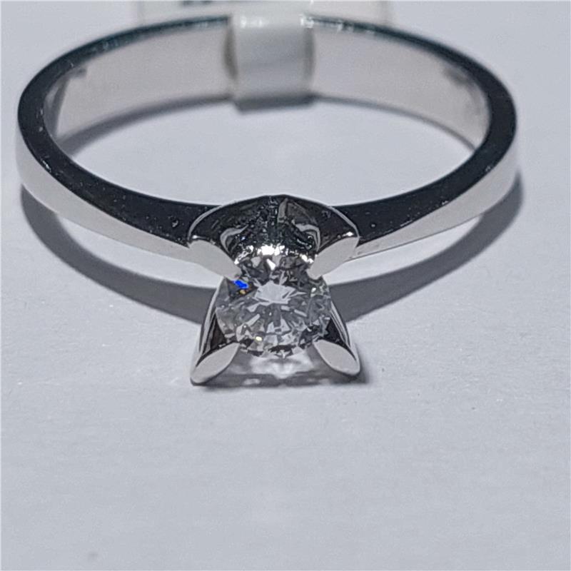 0,22 Карат Бриллиант 18 K Белое Золото Кольцо 3 гр