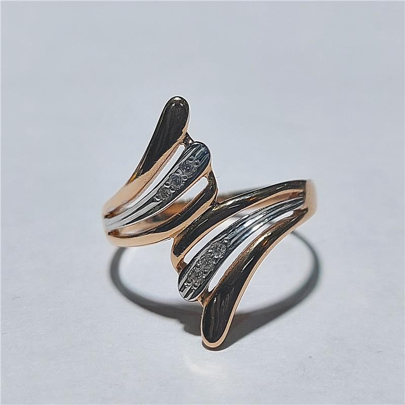 0,06 Карат Бриллиант 14 K Gold Кольцо 3,36 гр