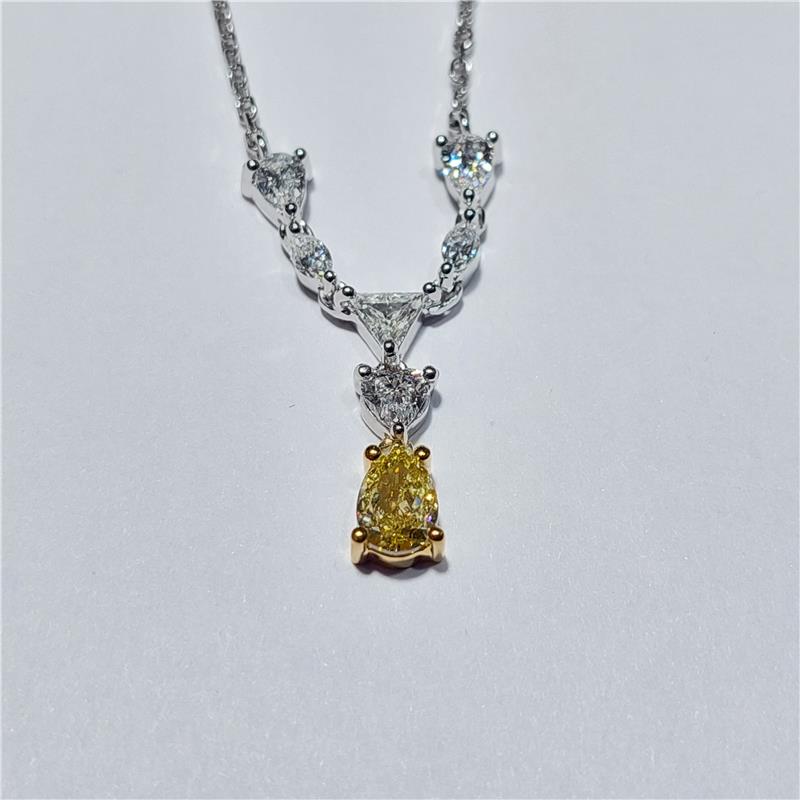 2.37 Карат Бриллиант 18 K Gold Ожерелье 8.42 гр