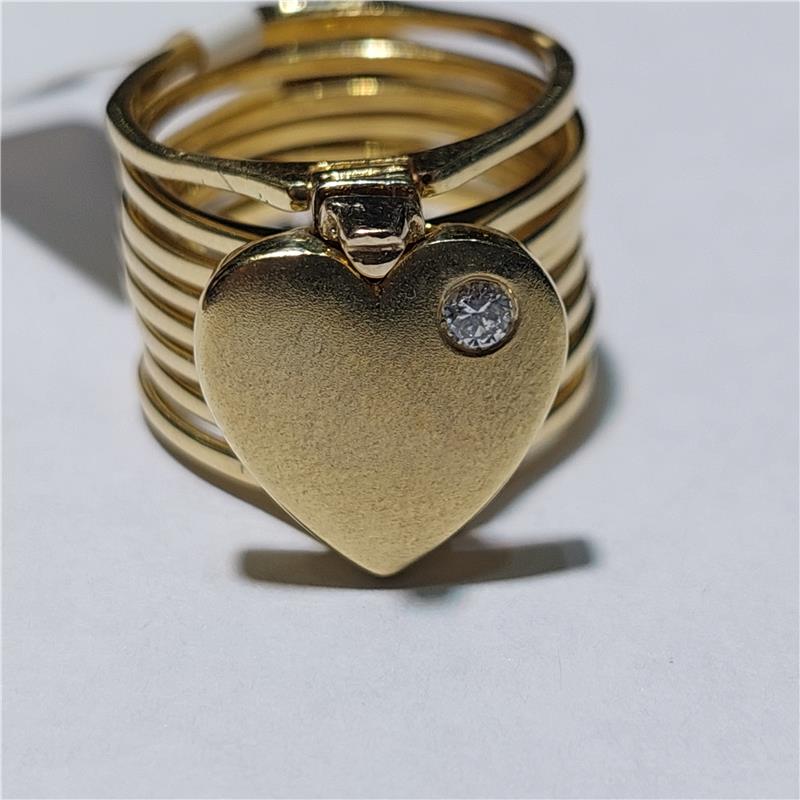 0,06 Карат Бриллиант 14 K Желтое Золото Кольцо 13,05 гр