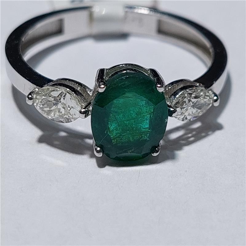 0,50 Карат Бриллиант 14 K Белое Золото Кольцо 2 гр