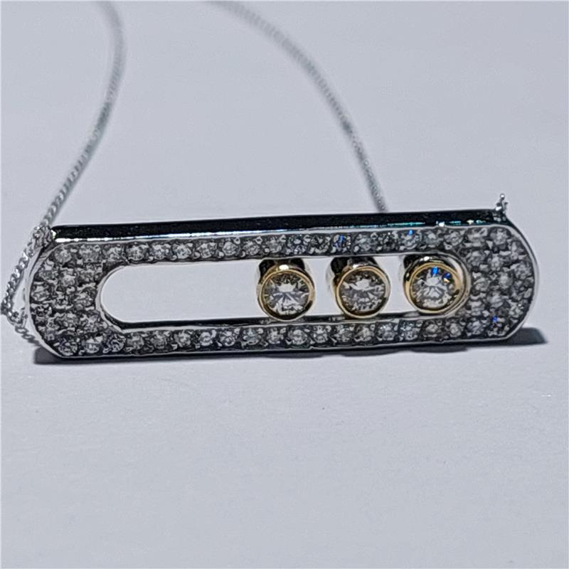 0,86 Карат Бриллиант 14 K Gold Ожерелье 4,33 гр