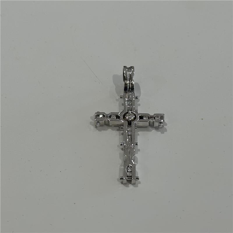 0.42 Карат Бриллиант 14 K Белое Золото Ожерелье 9.28 гр