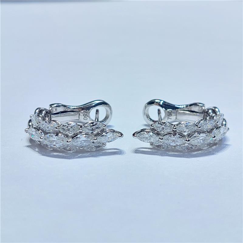 2.08 Карат Бриллиант 18 K Белое Золото Серьги 6.61 гр