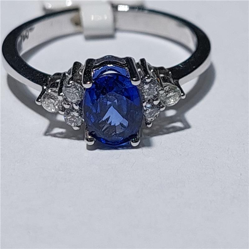 0,18 Карат Бриллиант 18 K Белое Золото Кольцо 2,80 гр