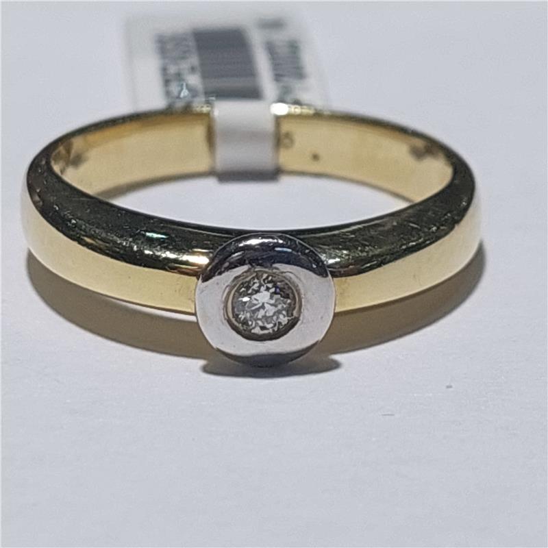 0,08 Карат Бриллиант 14 K Gold Кольцо 3,95 гр