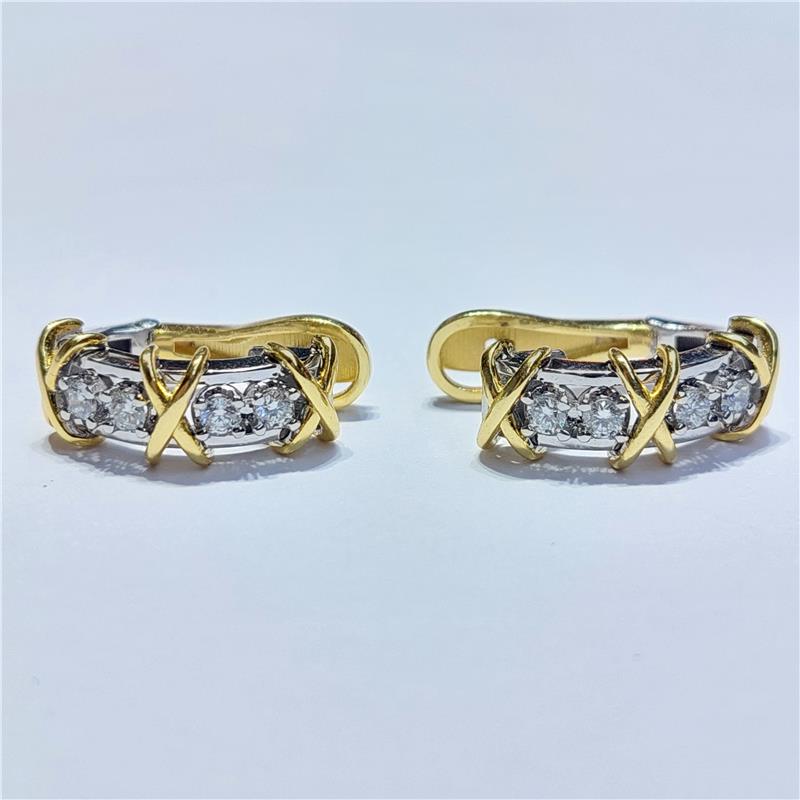 0.39 Карат Бриллиант 18 K Gold Серьги 7.48 гр