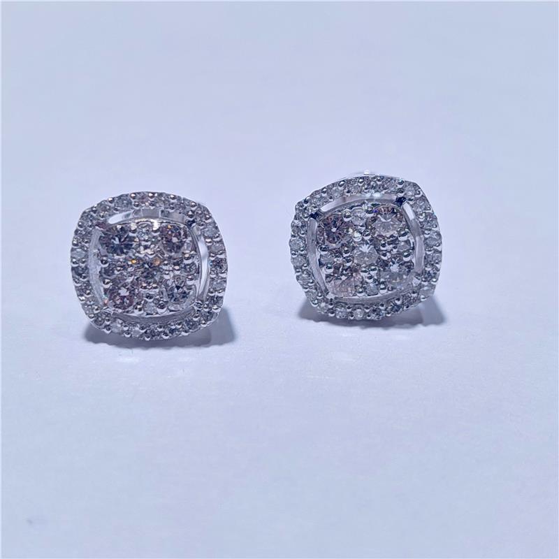 0.80 Карат Бриллиант 18 K Белое Золото Серьги 3.33 гр