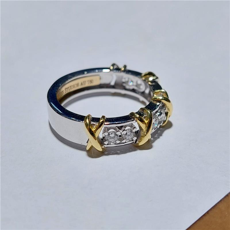 0,36 Карат Бриллиант 18 K Gold Кольцо 6,80 гр