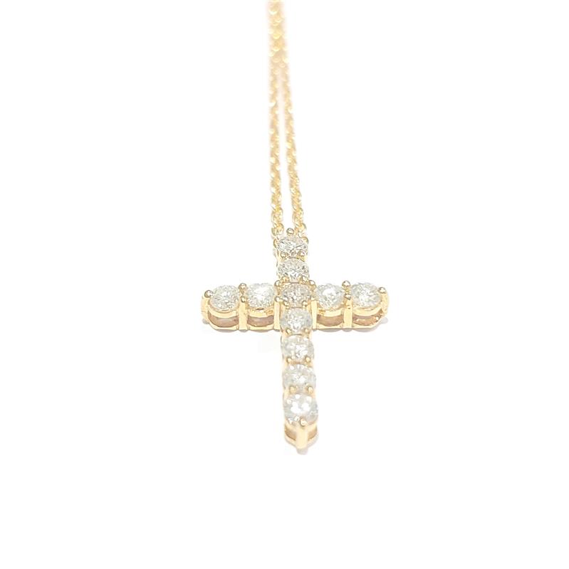 0.55 Карат Бриллиант 18 K Желтое Золото Ожерелье 3.70 гр