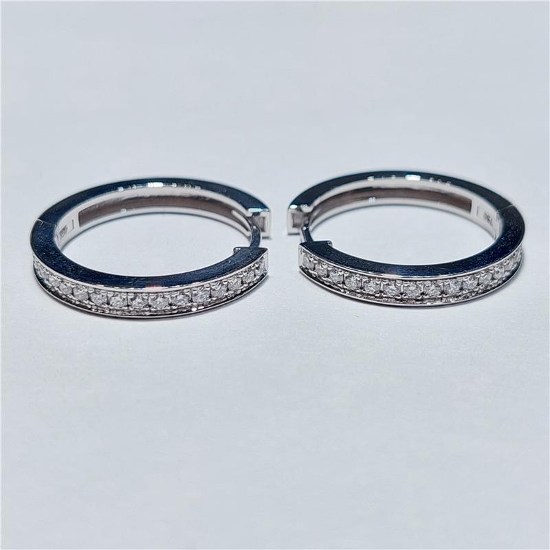 0,46 Карат Бриллиант 18 K Белое Золото Серьги 5,88 гр