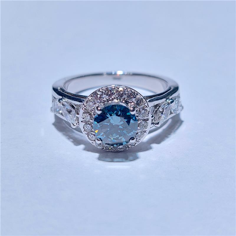 1,85 Карат Бриллиант 18 K Белое Золото Кольцо 6,82 гр