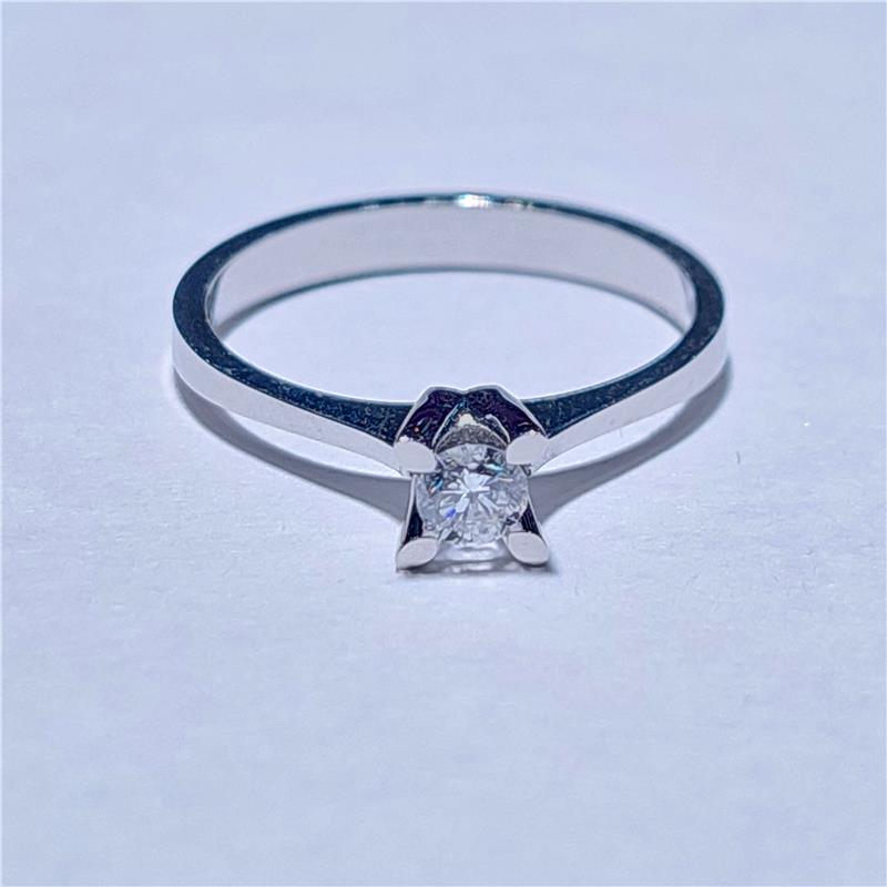 0,17 Карат Бриллиант 18 K Белое Золото Кольцо 2,56 гр