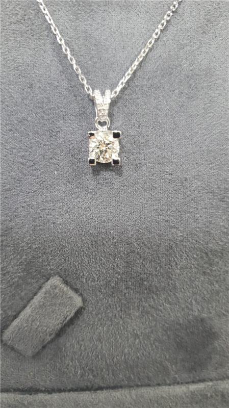 1,10 Карат Бриллиант 14 K Gold Ожерелье 2,30 гр