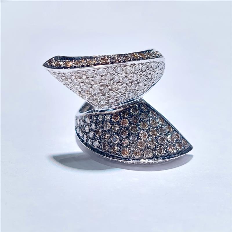 2,64 Карат Бриллиант 18 K Белое Золото Кольцо 15,28 гр