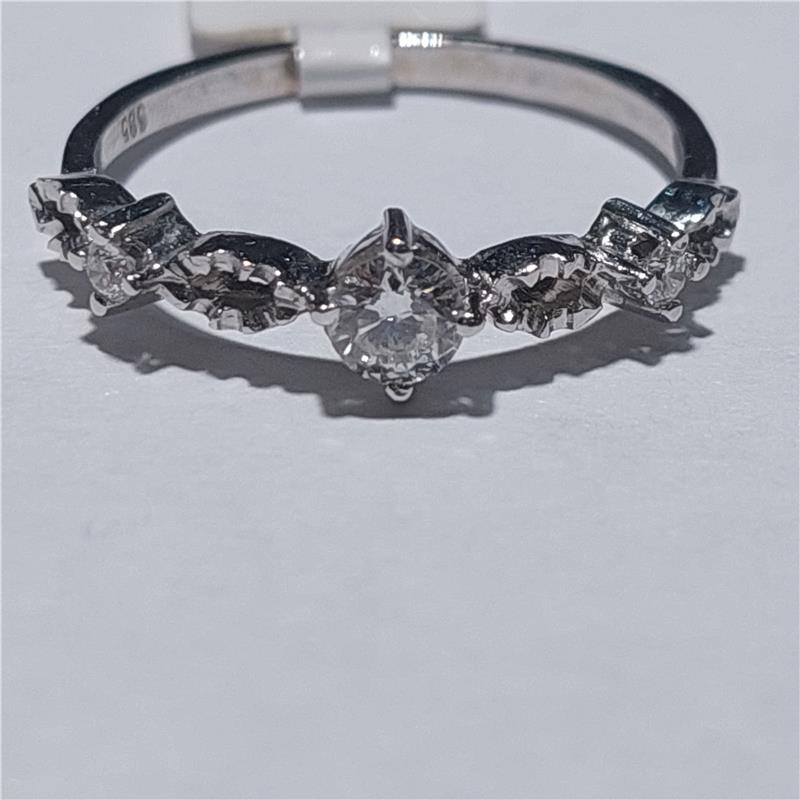 0,27 Карат Бриллиант 14 K Белое Золото Кольцо 1,70 гр