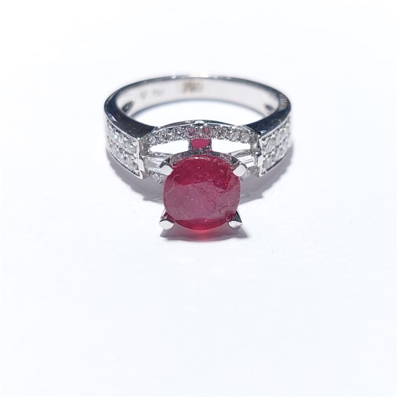 0.65 Карат Бриллиант 18 K Белое Золото Кольцо 5.16 гр