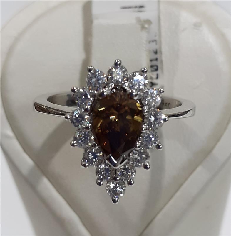 1,51 Карат Бриллиант 18 K Белое Золото Кольцо 5,05 гр