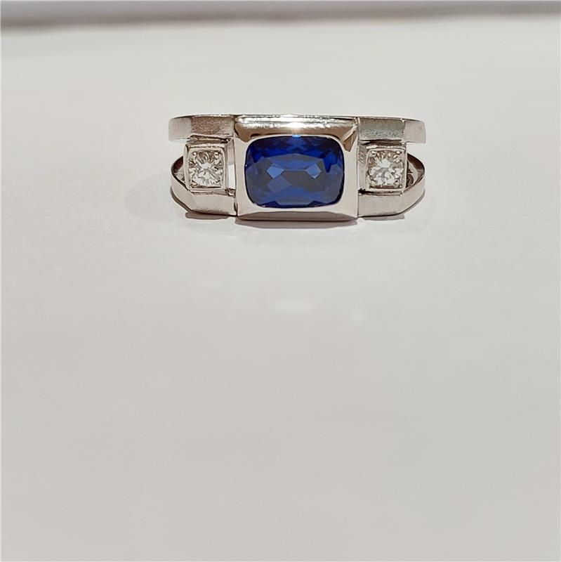 0.16 Карат Бриллиант 14 K Белое Золото Кольцо 7.59 гр