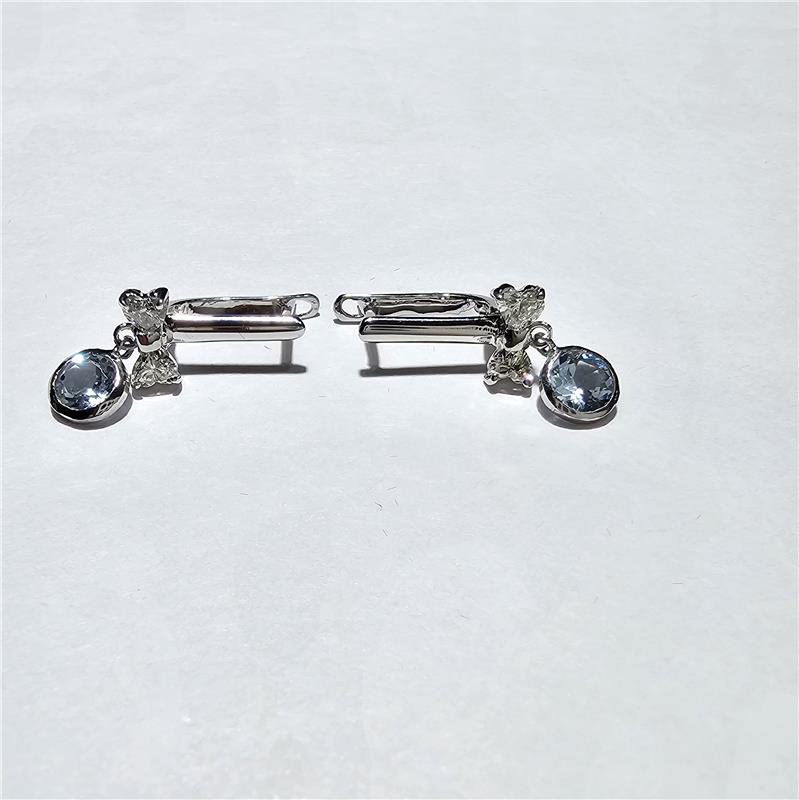 0.51 Карат Бриллиант 18 K Белое Золото Серьги 3.40 гр