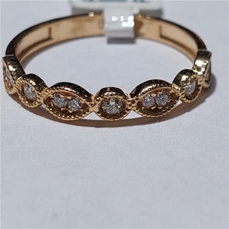 0,18 Карат Бриллиант 14 K Розовое Золото Кольцо 1,65 гр