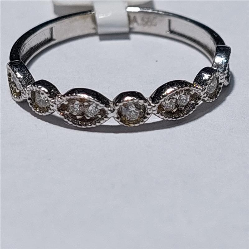 0,18 Карат Бриллиант 14 K Белое Золото Кольцо 1,66 гр