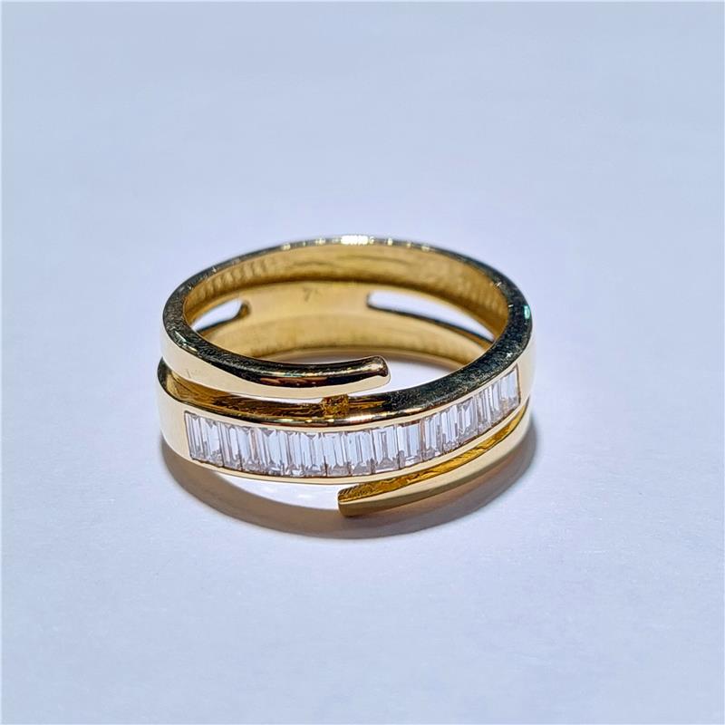 0,55 Карат Бриллиант 18 K Желтое Золото Кольцо 5,24 гр