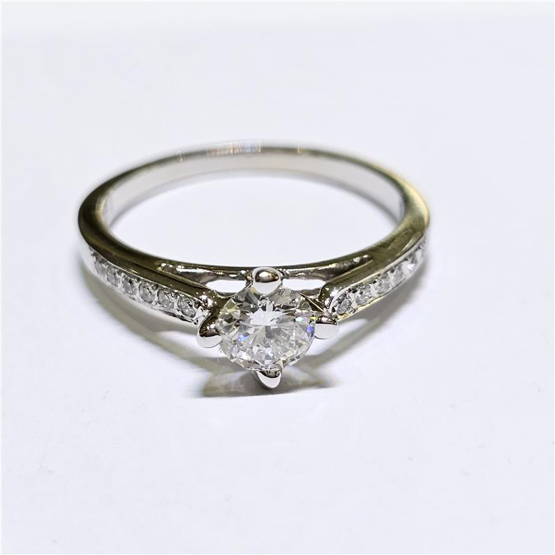 0.66 Карат Бриллиант 18 K Белое Золото Кольцо 3.14 гр