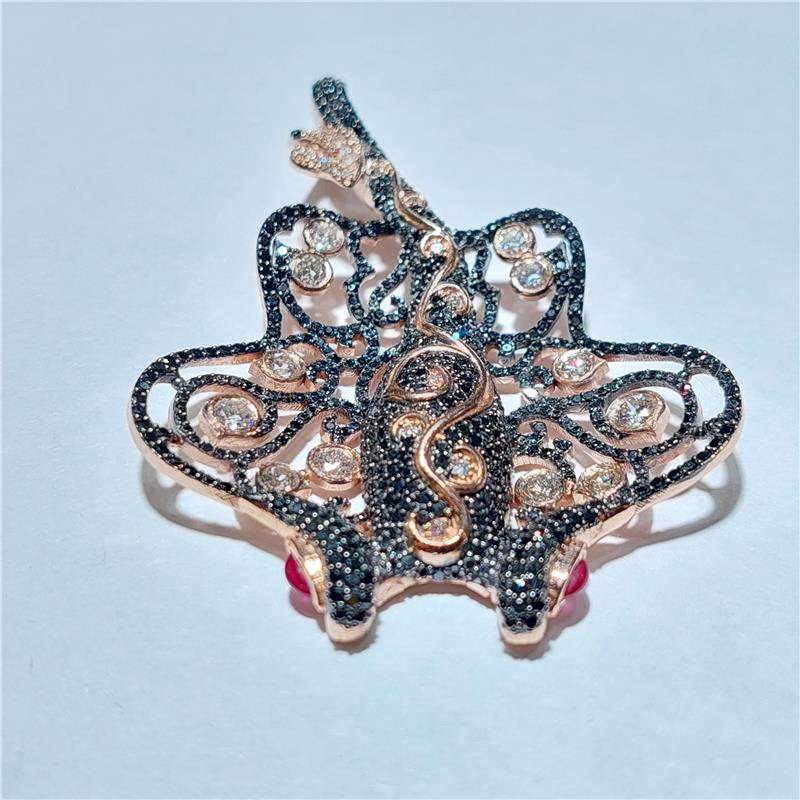 3,63 Карат Бриллиант 18 K Розовое Золото Ожерелье 15,37 гр