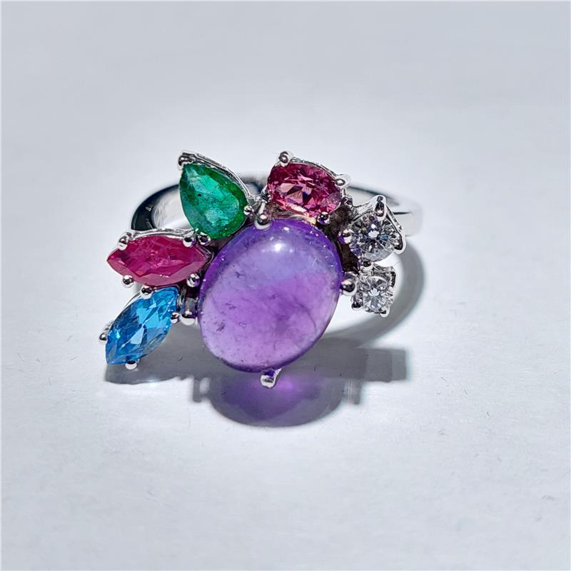 0,15 Карат Бриллиант 18 K Белое Золото Кольцо 6,41 гр