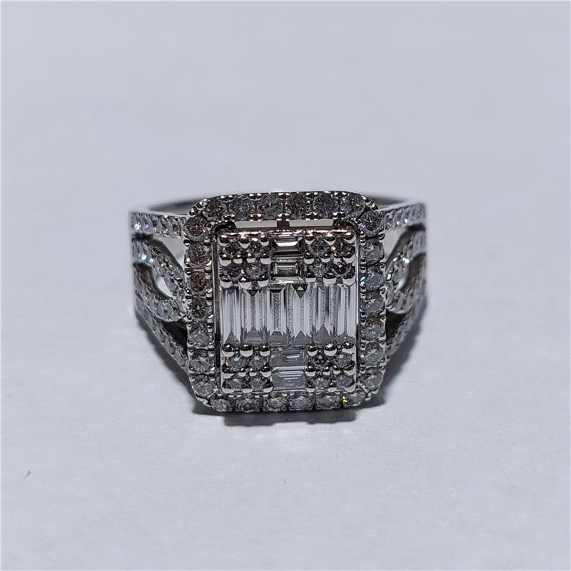 3 Карат Бриллиант 18 K Белое Золото Кольцо 5,73 гр