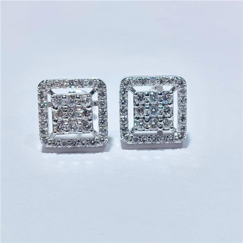 1,11 Карат Бриллиант 18 K Белое Золото Серьги 4,95 гр