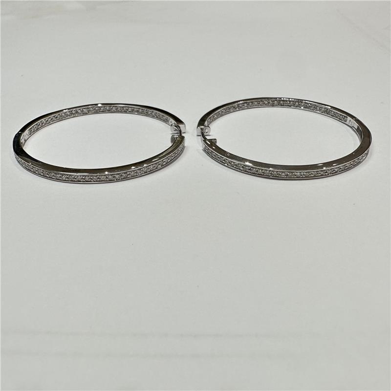 1.05 Карат Бриллиант 18 K Белое Золото Серьги 12.50 гр