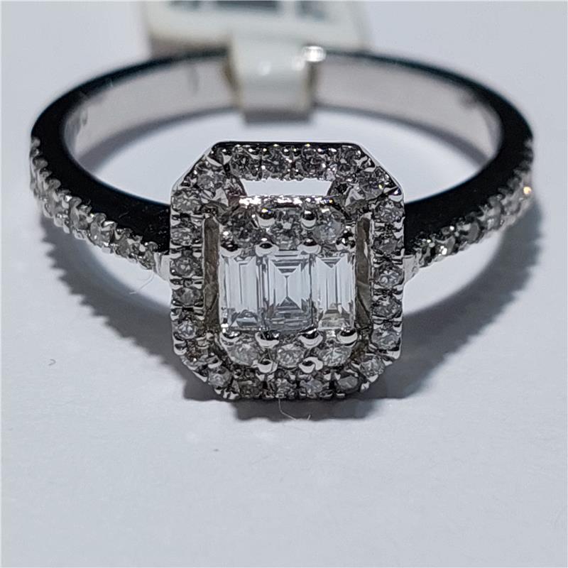 0,47 Карат Бриллиант 18 K Белое Золото Кольцо 3,11 гр