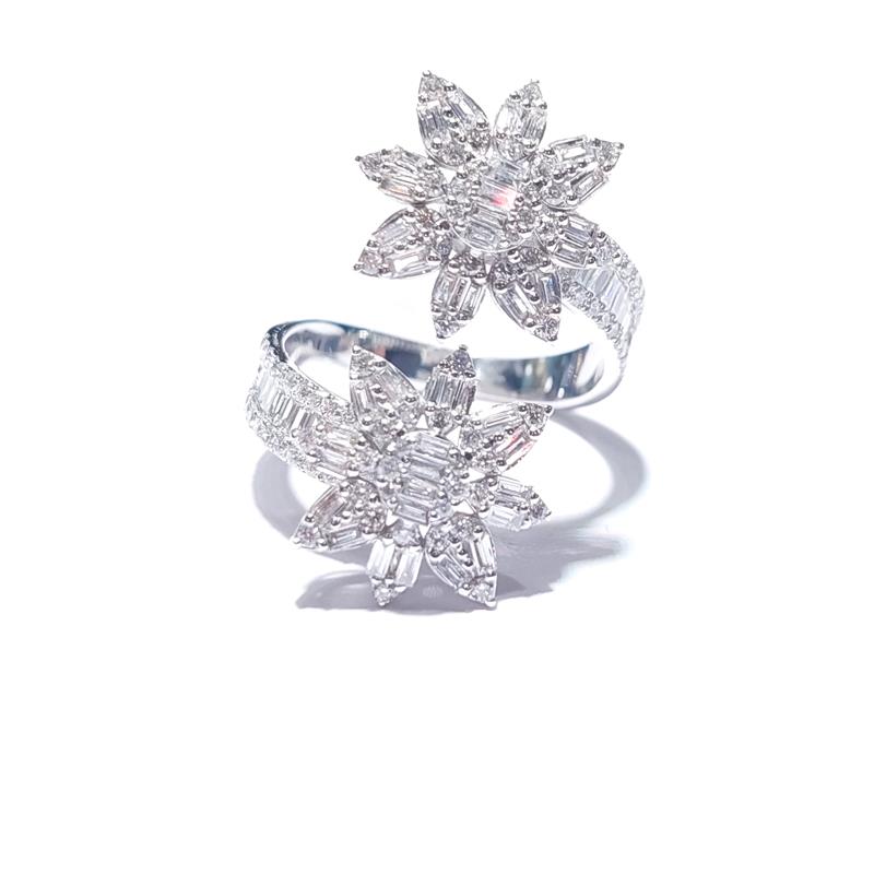 1.42 Карат Бриллиант 18 K Белое Золото Кольцо 5.95 гр