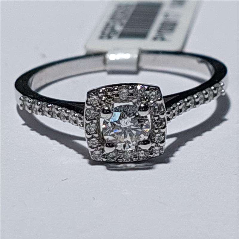 0,61 Карат Бриллиант 14 K Белое Золото Кольцо 2,06 гр