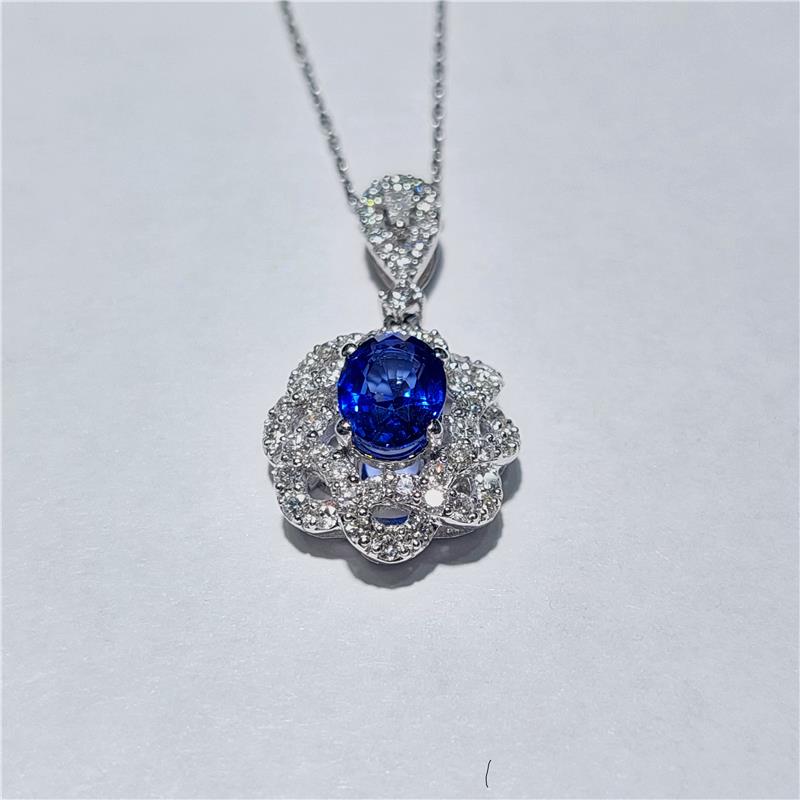 1,03 Карат Бриллиант 18 K Белое Золото Ожерелье 4,26 гр