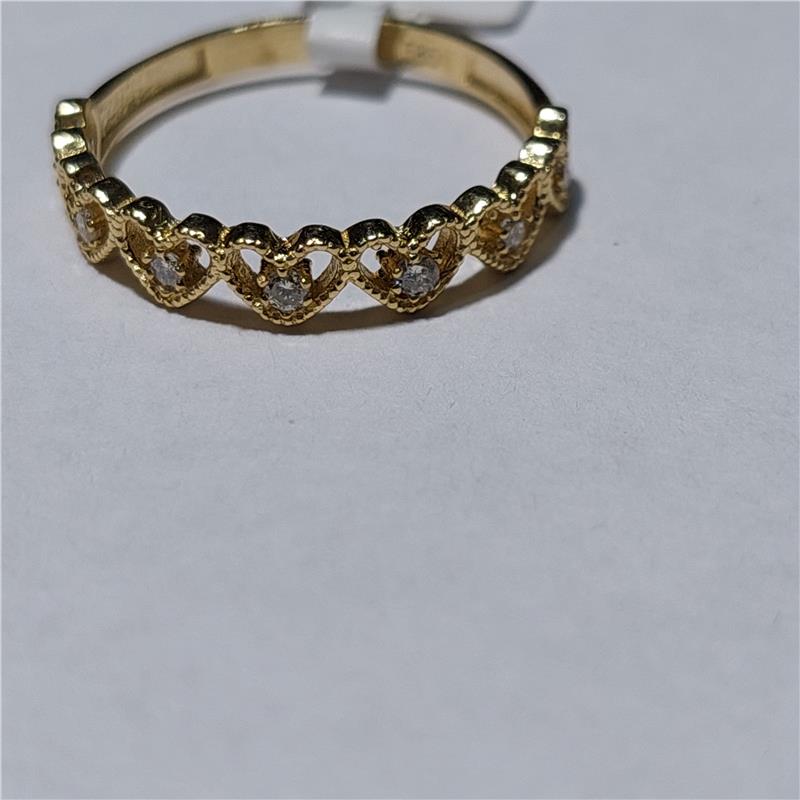 0,14 Карат Бриллиант 14 K Желтое Золото Кольцо 1,50 гр