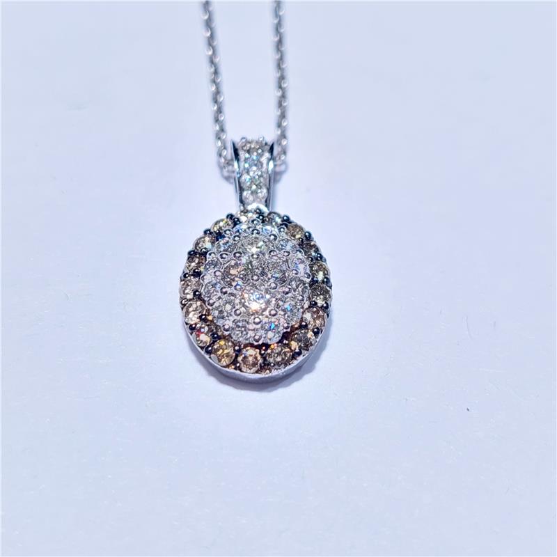 0.80 Карат Бриллиант 18 K Белое Золото Ожерелье 3.66 гр