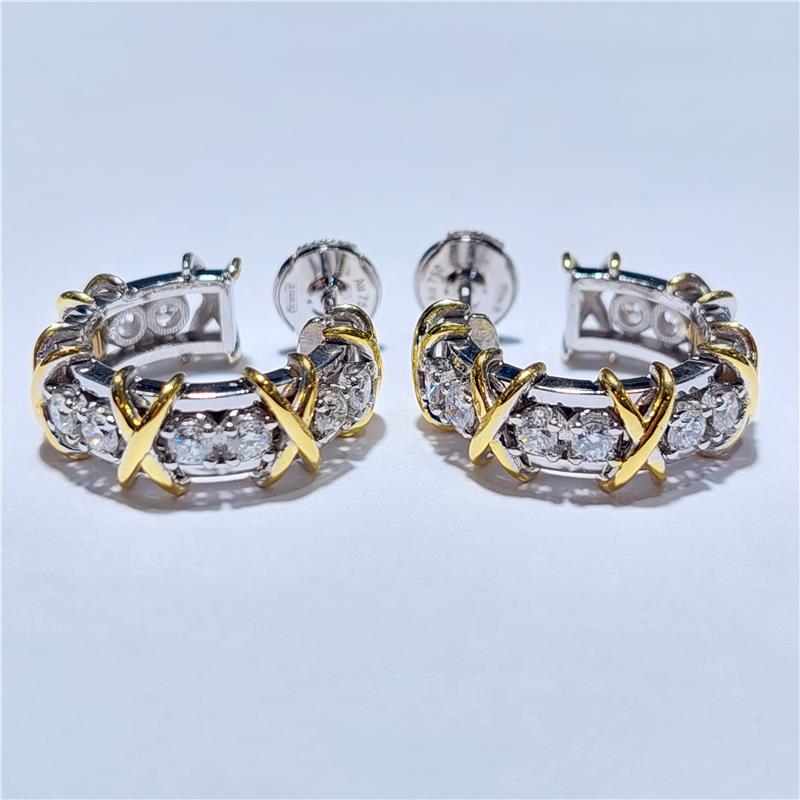 1,15 Карат Бриллиант 18 K Gold Серьги 12,55 гр