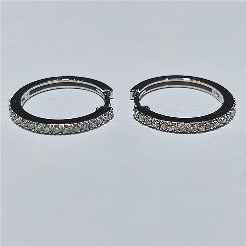 0,45 Карат Бриллиант 18 K Белое Золото Серьги 4,25 гр