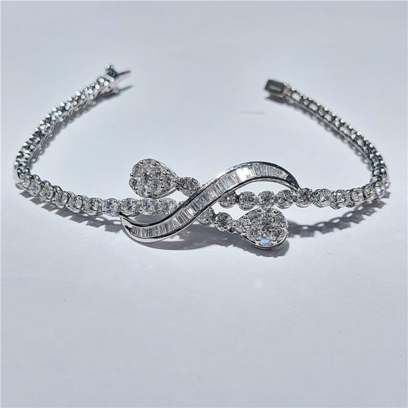 3,44 Карат Бриллиант 18 K Белое Золото Ожерелье 13,17 гр