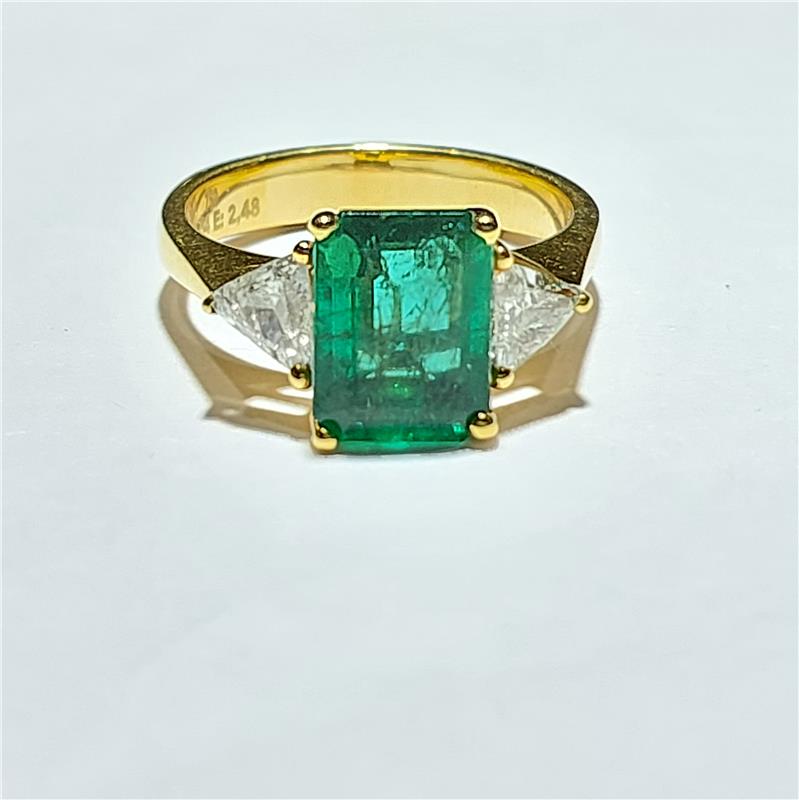 0.54 Карат Бриллиант 18 K Желтое Золото Кольцо 6.13 гр