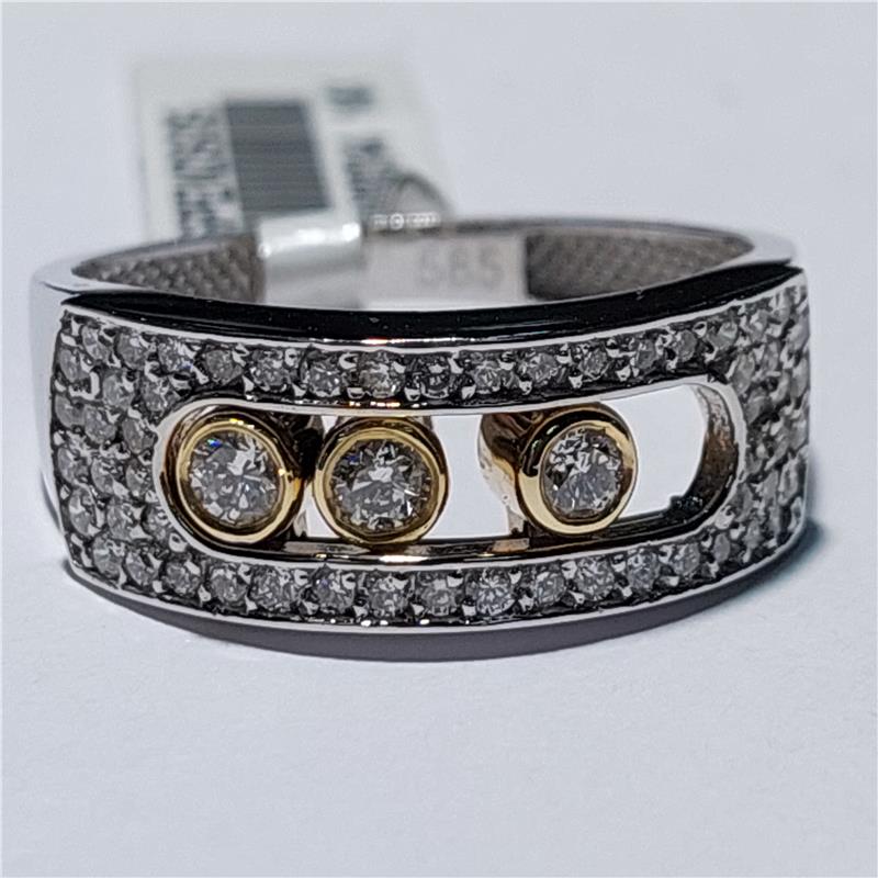 0,79 ct Карат Бриллиант 14 K Gold Кольцо 9 гр