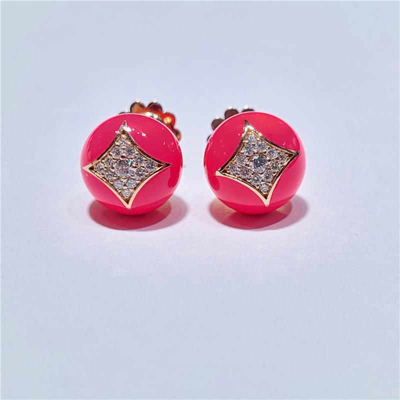 0,27 Карат Бриллиант 18 K Розовое Золото Кольцо 5,39 гр