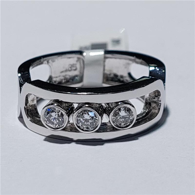 0,36 Карат Бриллиант 14 K Белое Золото Кольцо 6,36 гр