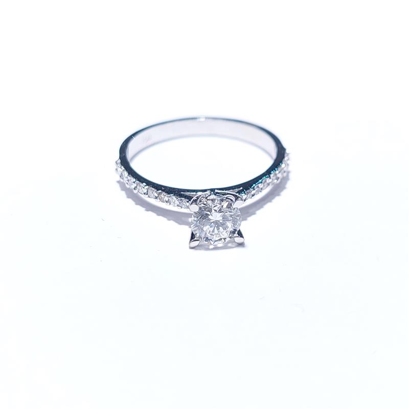 0.66 Карат Бриллиант 18 K Белое Золото Кольцо 2.02 гр